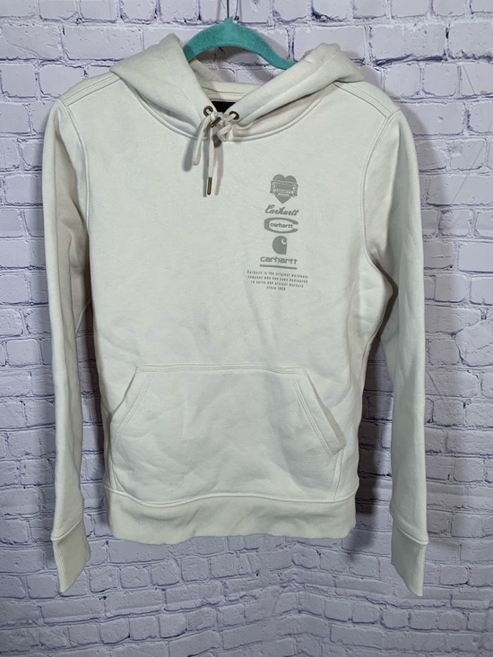 Carhartt Tops - Carhartt Womens Relaxed Fit Pullover Hooded Sweatshirt Tan Size M Casual Outdoor